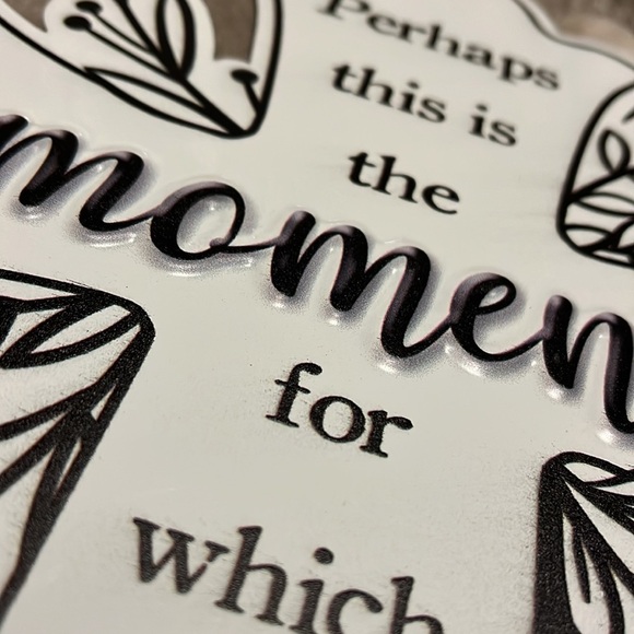 White metal cross wall art, black lettering, new - Picture 5 of 5